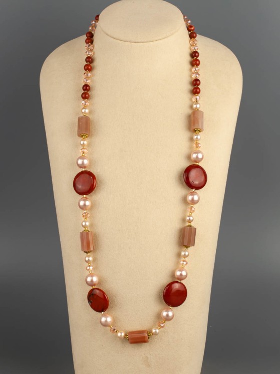 Бусы из яшмы "Шоколадный десерт" 10-065