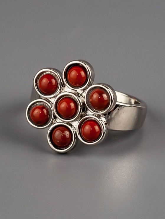 Кольцо из яшмы "Цветик-семицветик" 04-708