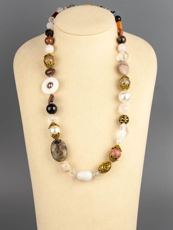 Бусы из родонита "Заветное желание" 10-117