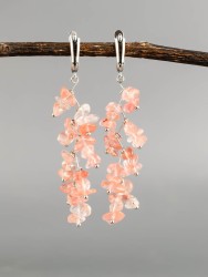 Серьги из халцедона "Веточка" 03-1663