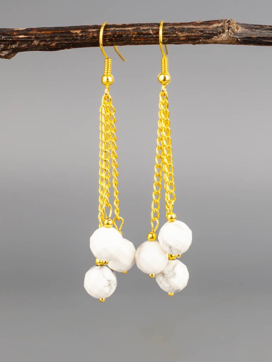 Серьги из турквенита "Каскад" 03-1723