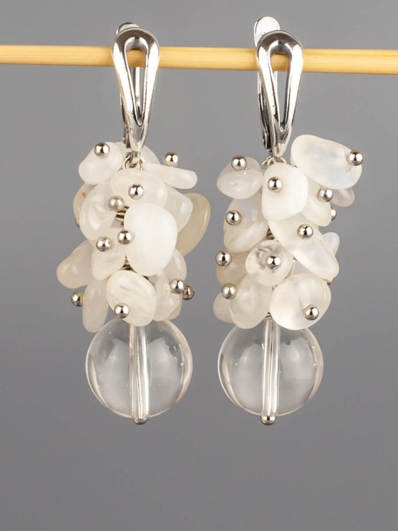 Серьги из адуляра "Мелодия" 03-1537