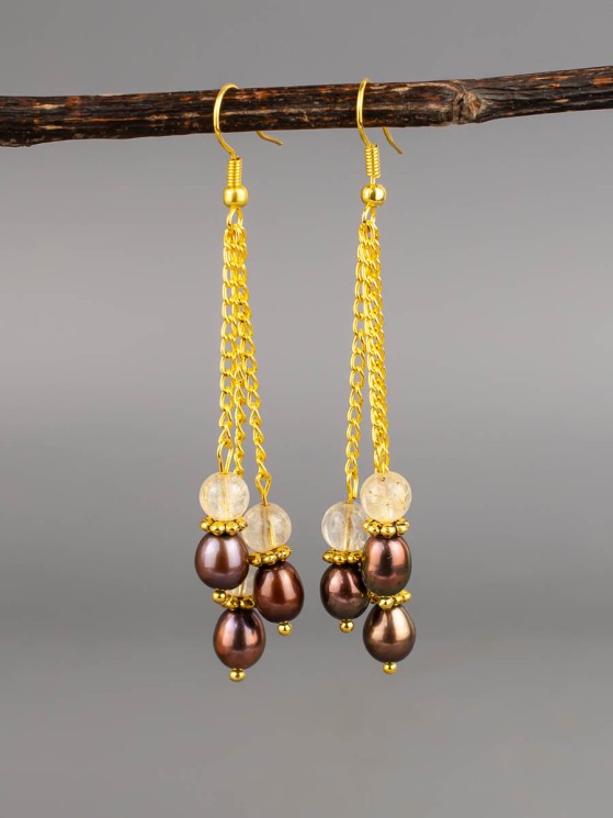 Серьги из жемчуга "Каскад" 03-1724