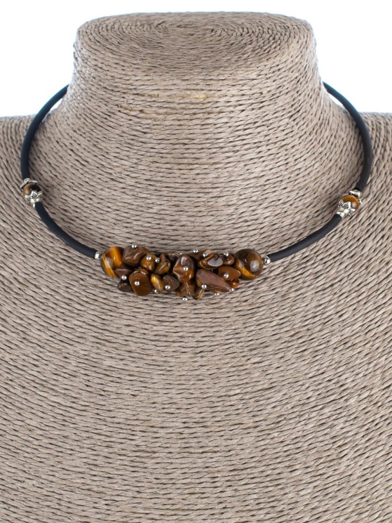 Колье из тигрового глаза "Мелодия" 01-444