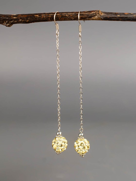 Серьги со стразами "Каскад" 03-1725