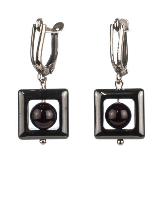 Серьги из граната "Артистка" 03-760