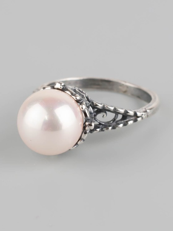 Кольцо из жемчуга Майорка "Верба" кг-044-ЖММР1