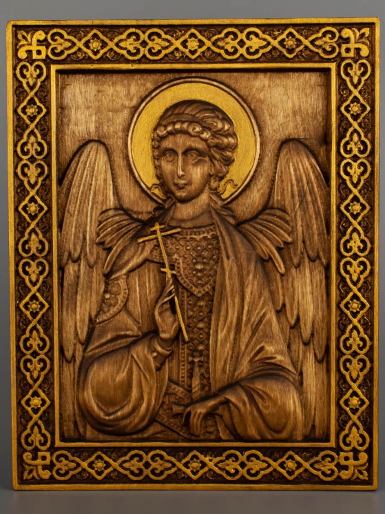 Икона Святой Ангел Хранитель резная из дерева 51-001