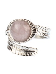 Кольцо из розового кварца "Змея" 04-556