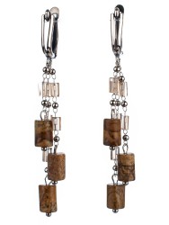 Серьги из яшмы "Карамель" 03-1325