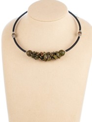 Колье из унакита "Мелодия" 01-745