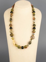 Бусы из унакита "Краски лета" 10-053