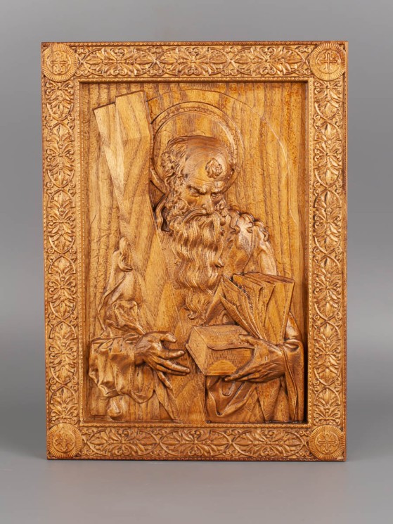 Икона Апостол Андрей Первозванный резная из дерева 51-039