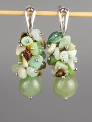 Серьги из хризопраза "Мелодия" 03-1538