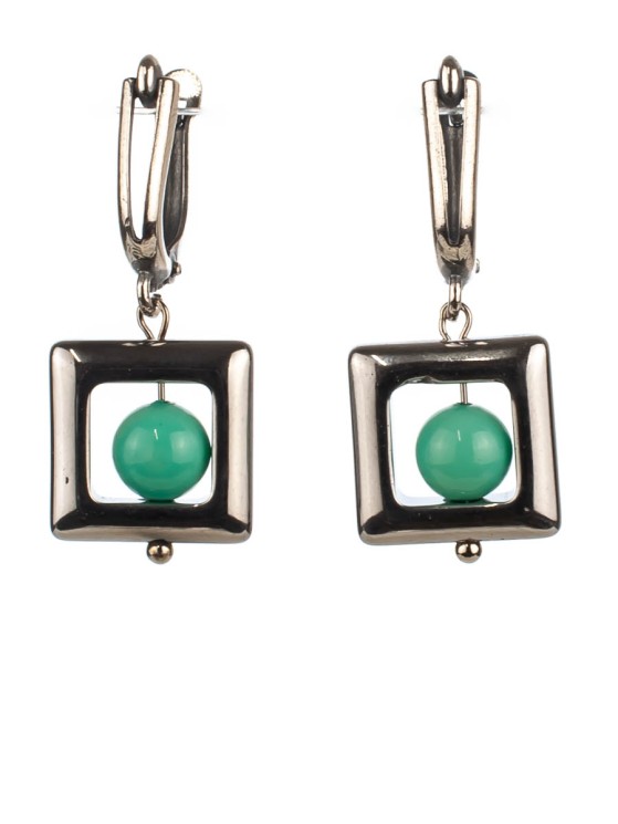 Серьги из им. бирюзы "Артистка" 03-762