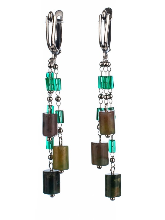 Серьги из яшмы "Карамель" 03-1326