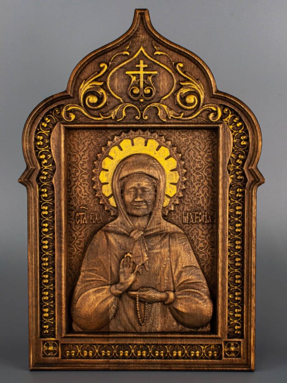 Икона Блаженная Матрона резная из дерева 51-002