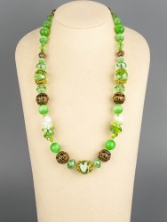 Бусы из кошачьего глаза "Весенняя прохлада" 10-026