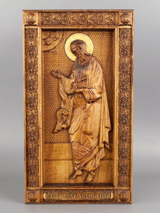 Икона Апостол Андрей Первозванный резная из дерева 51-040