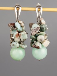 Серьги из амазонита "Мелодия" 03-1539