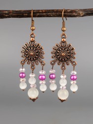 Серьги из кошачьего глаза "Восток" 03-1727