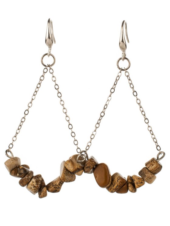 Серьги из яшмы "Атлантида" с9186