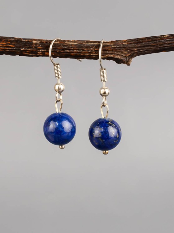 Серьги "Классика 10" лазурит с8487