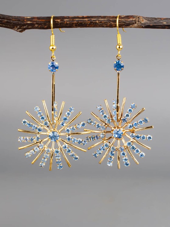 Серьги со стразами "Восток" 03-1729