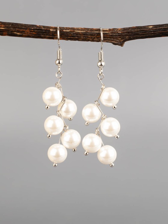 Серьги "Ёлочка" жемчуг "Майорка" с8329