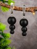 Серьги "Капель" шунгит нс-8252