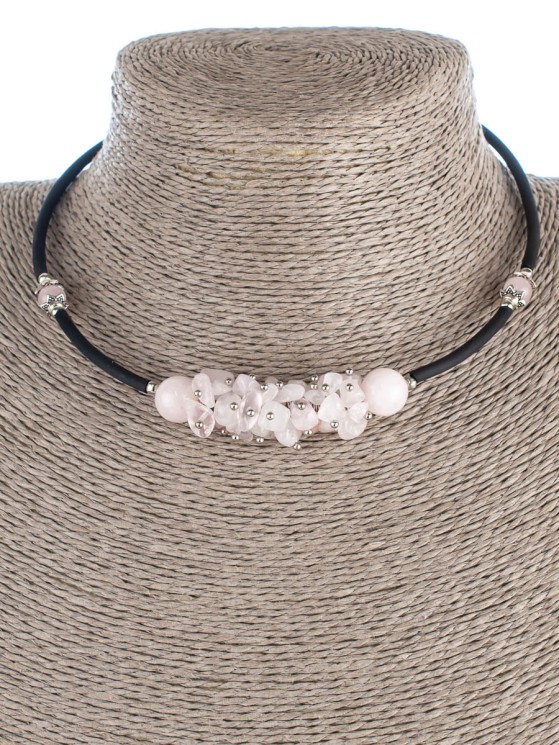 Колье из розового кварца "Мелодия" 01-450