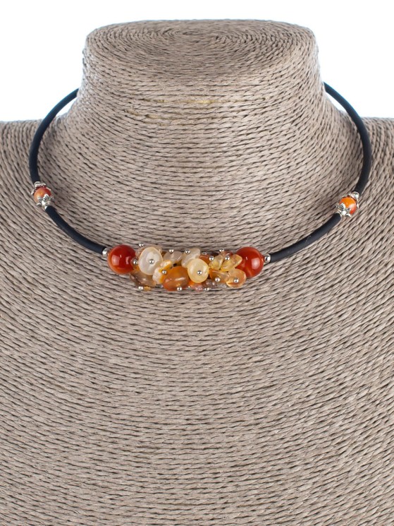 Колье из сердолика "Мелодия" 01-451