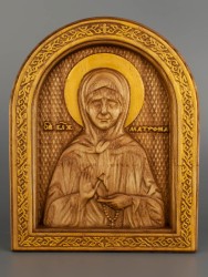 Икона Блаженная Матрона резная из дерева 51-005