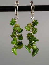 Серьги из нефрита "Веточка" 03-1494