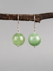 Серьги из нефрита "Классика 12" с9028