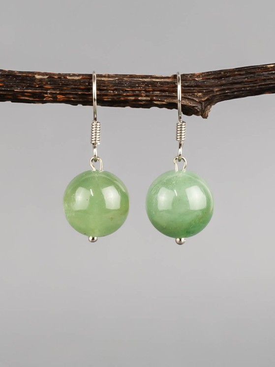 Серьги из нефрита "Классика 12" с9028