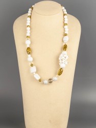 Бусы из кахолонга "Сахарная вата" 10-233