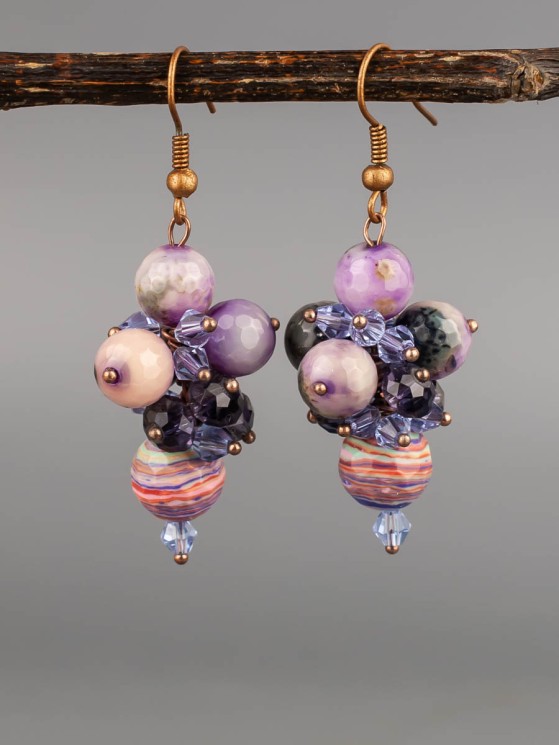 Серьги из агата "Восток" 03-1730