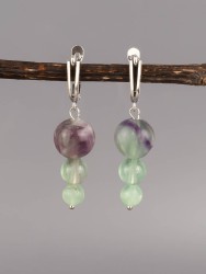 Серьги из флюорита  "Капель" с9803