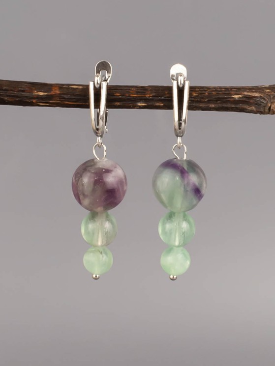 Серьги из флюорита  "Капель" с9803