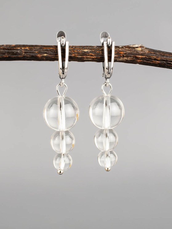 Серьги "Капель" горный хрусталь нс-8254