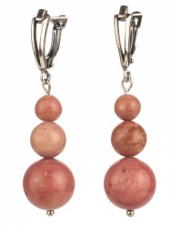 Серьги из родонита "Дарина" нс-8255