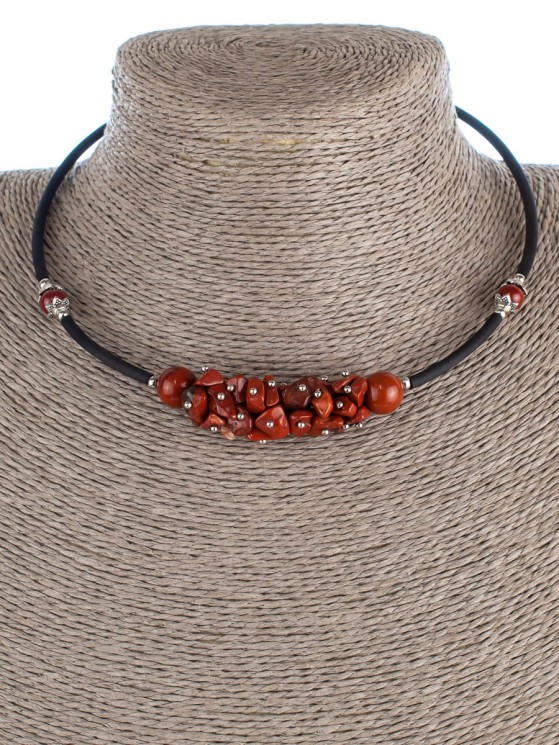 Колье из яшмы "Мелодия" 01-453