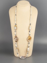 Бусы из агата "Сахарная вата" 10-236