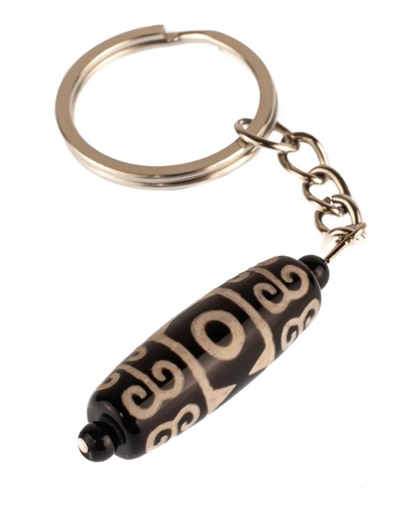 Брелок из агата "Дзи 3 Глаза и Облака" БРК-847