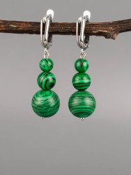 Серьги "Дарина" иск. малахит нс-8256