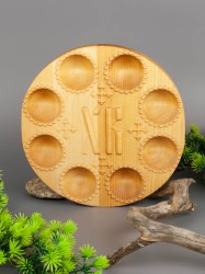 Поднос пасхальный из дерева береза d 19 см 54-016