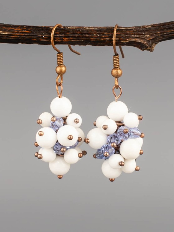 Серьги из кахолонга "Восток" 03-1732