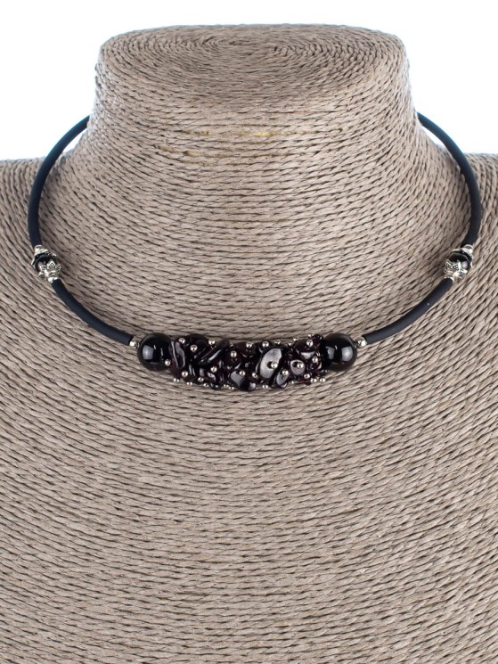 Колье из граната "Мелодия" 01-455