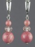 Серьги «Дарина» родонит, хрусталь нс-8045а
